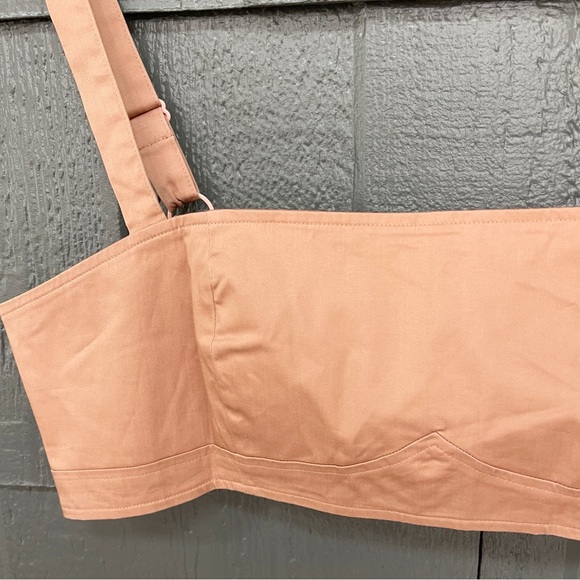 DANIELLE BERNSTEIN Women's Bra Tank Copper Peach Size 12 Cropped Bra Top - Picture 8 of 15